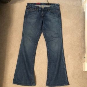 AG light wash jeans.